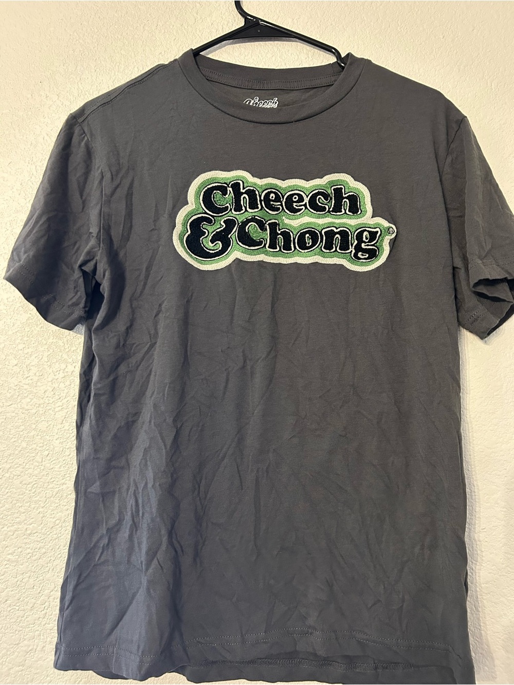 Cheech & Chong Logo Tee in Charcoal with Green Accent